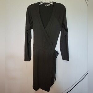 Lemon Tart Black Long‎ Sleeve Wrap Dress
